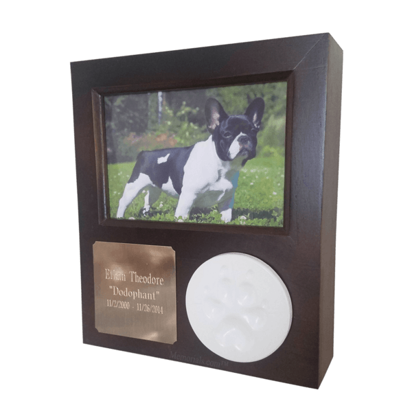 Paw Print Horizontal Photo Walnut Pet Urns